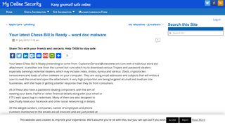
                            4. Your latest Chess Bill Is Ready – word doc malware | My Online Security