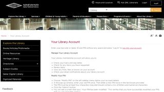 
                            1. Your Library Account | Qatar National Library