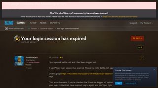
                            2. Your login session has expired - World of Warcraft Forums ...