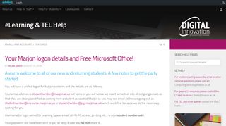 
                            10. Your Marjon logon details and Free Microsoft Office! - eLearning ...