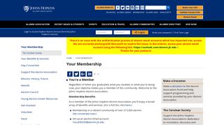 
                            6. Your Membership | Johns Hopkins Alumni
