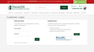 
                            11. Your Move Chess & Games: Customer Login - ChessUSA