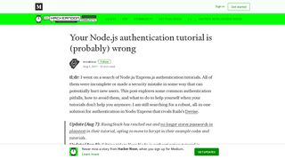 
                            12. Your Node.js authentication tutorial is (probably) wrong - Hacker Noon