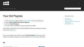 
                            3. Your Old Playlists – Help Center