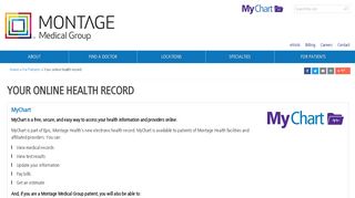 
                            9. Your online health record - Montage Medical Group