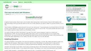 
                            8. Your own mail server with Virtualmin – Low End Box