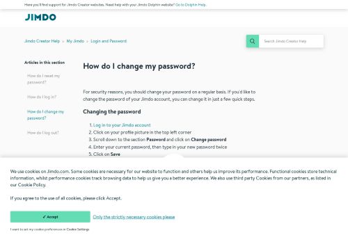 
                            11. Your Password - Jimdo Support Center (English)