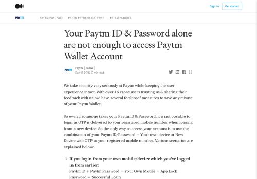 
                            3. Your Paytm ID & Password alone are not enough to access Paytm ...