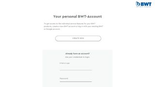 
                            5. Your personal BWT-Account
