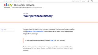 
                            2. Your purchase history | eBay