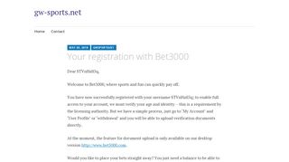 
                            10. Your registration with Bet3000 – gw-sports.net