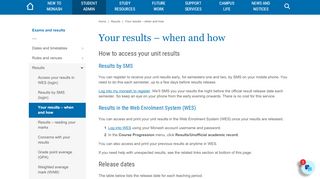 
                            7. Your results - when and how - Exams and results - Monash University