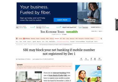 
                            11. Your SBI net banking facility may get blocked if mobile number is not