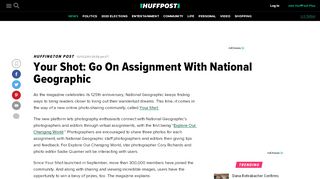 
                            9. Your Shot: Go On Assignment With National Geographic | HuffPost