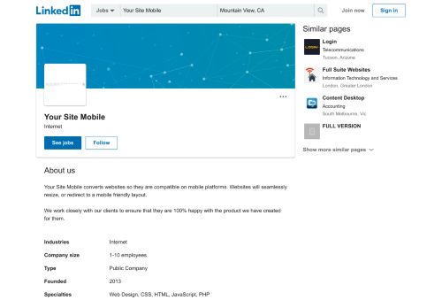 
                            5. Your Site Mobile | LinkedIn