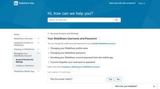 
                            4. Your SlideShare Username and Password | SlideShare Help - LinkedIn