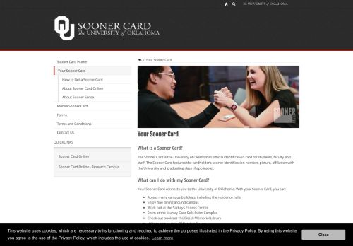 
                            2. Your Sooner Card - University of Oklahoma