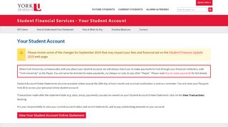 
                            10. Your Student Account | Student Financial Services | York University