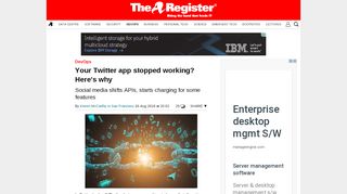 
                            10. Your Twitter app stopped working? Here's why • The Register