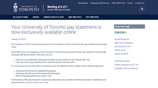 
                            4. Your University of Toronto pay statement is now exclusively available ...