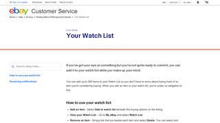 
                            1. Your Watch List | eBay