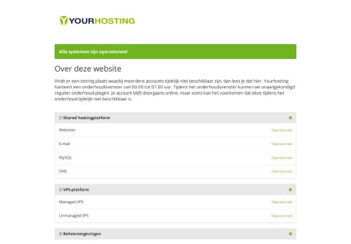
                            10. Yourhosting - Storingsinformatie