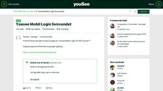 
                            3. Yousee Mobil Login forsvundet - YouSee Forum