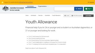 
                            5. Youth Allowance - Australian Government Department of ...