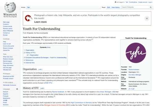 
                            8. Youth For Understanding - Wikipedia