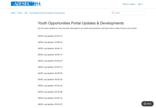 
                            8. Youth Opportunities Portal Updates & Developments – AIESEC - IT ...