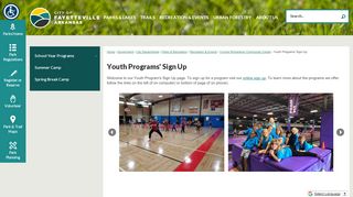 
                            11. Youth Programs' Sign Up | Fayetteville, AR - Official Website