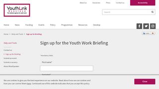 
                            5. Youth Work Briefing sign up | YouthLink Scotland