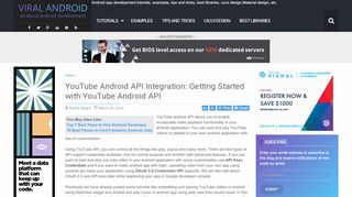 
                            12. YouTube Android API Integration: Getting Started with YouTube ...
