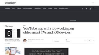 
                            12. YouTube app will stop working on older smart TVs and iOS devices