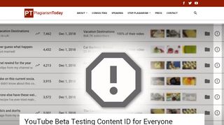 
                            12. YouTube Beta Testing Content ID for Everyone - Plagiarism Today