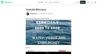 
                            7. Youtube Bitcopay — Steemit