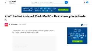 
                            13. YouTube 'Dark Mode': How to activate the secret feature: PHOTOS ...