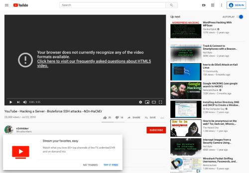 
                            5. YouTube - Hacking a Server - Bruteforce SSH attacks --N2n-HaCkEr ...