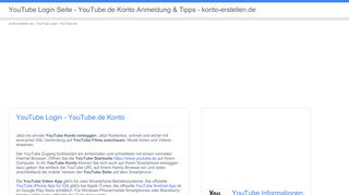 
                            7. YouTube Login - Login Seite - Konto erstellen