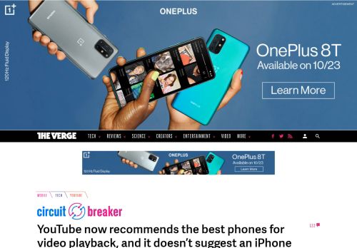 
                            13. YouTube now recommends the best phones for video playback, and it ...