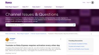 
                            11. Youtube on Roku Express requires activation every other day - Roku ...