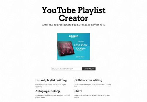 
                            7. YouTube Playlist Creator
