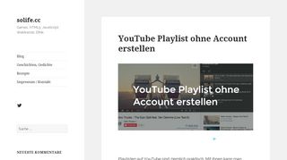 
                            1. YouTube Playlist ohne Account erstellen | solife.cc