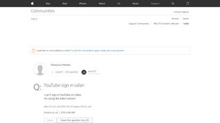 
                            1. YouTube sign in safari - Apple Community - Apple Discussions