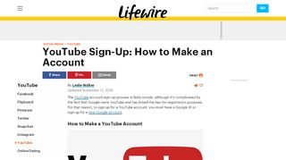 
                            10. YouTube Sign-Up is Easy With Your Google Account - Lifewire