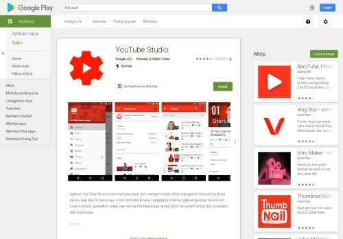 
                            4. YouTube Studio - Aplikasi di Google Play