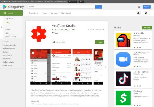 
                            12. YouTube Studio – Apps no Google Play