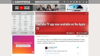 
                            9. YouTube TV app now available on the Apple TV - GSMArena.com news