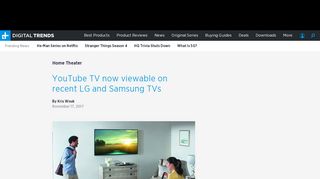 
                            9. YouTube TV Now Available On Recent Samsung, LG TVs | Digital ...