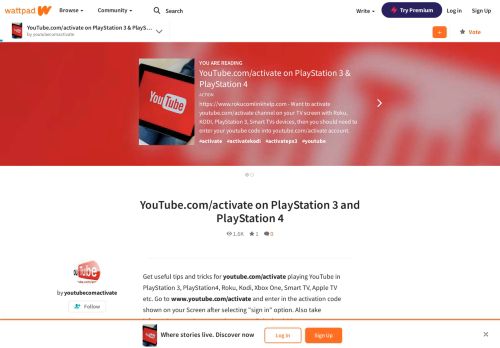 
                            5. YouTube.com/activate on PlayStation 3 & PlayStation 4 - YouTube ...